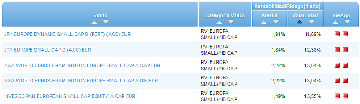 Renta Variable Internacional Europa Small/Mid Cap buscador volatilidad