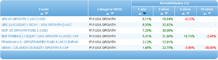 renta variable internacional usa growth rentabilidad 3 años