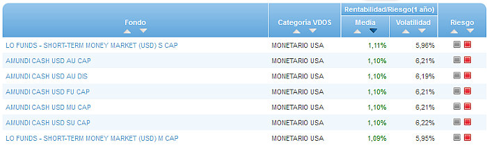 Monetario USA buscador rentabilidad media mensual