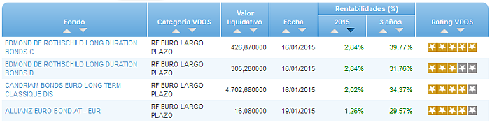 Renta Fija Euro Largo Plazo buscador rentabilidad año