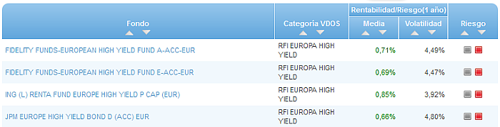 RV Euro buscador rentabilidad media mensual