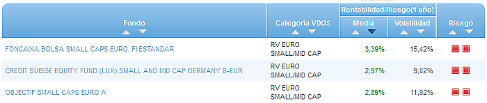 RV Euro buscador rentabilidad media mensual
