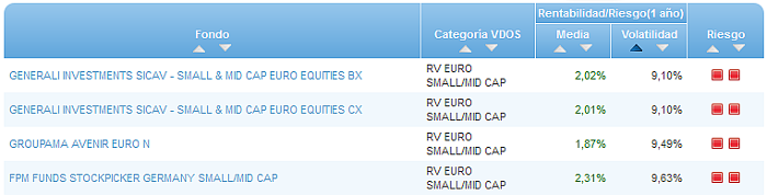 RVI Euro Small/mid Cap buscador volatilidad