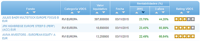 Renta Variable Internacional Europa Small/Mid Cap buscador rentabilidad año