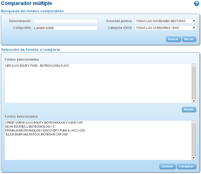 Comparando fondos: TMT