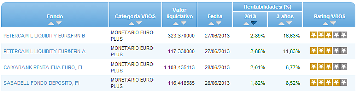 RV Euro buscador rentabilidad año