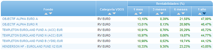 RV Euro buscador rentabilidad 1 año